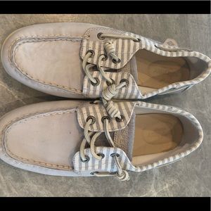 Sperry’s - grey with white stripes. Like new